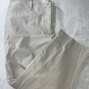 Talbots Petites Women's Cotton Stretch Jeans Cropped Size 12P Light Khaki/Beige